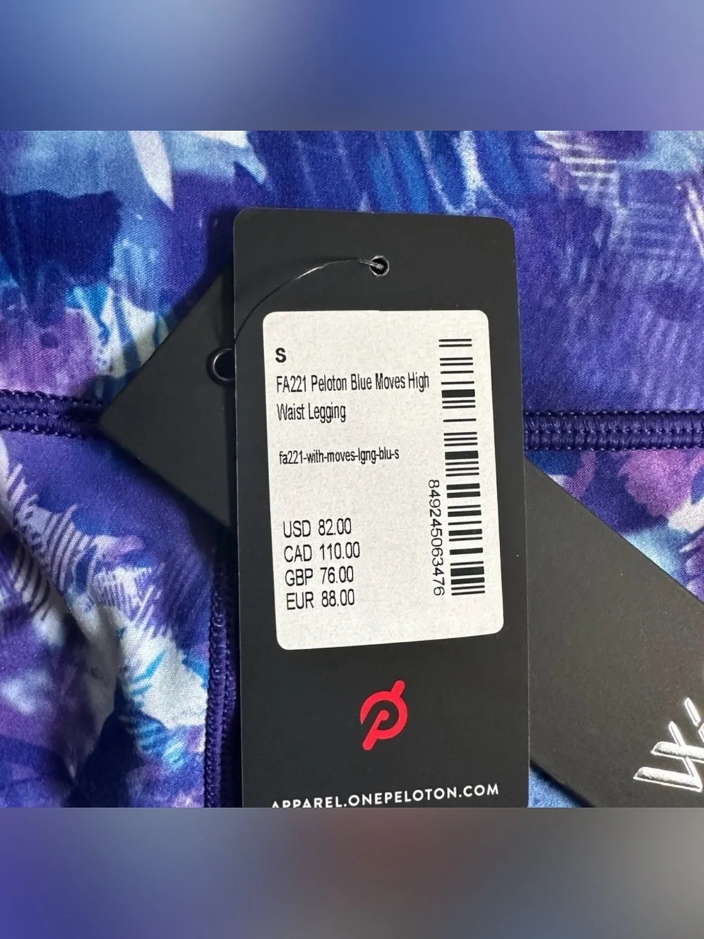 Peloton Blue Moves 2pc Matching Bra & Reversible Legging Set New